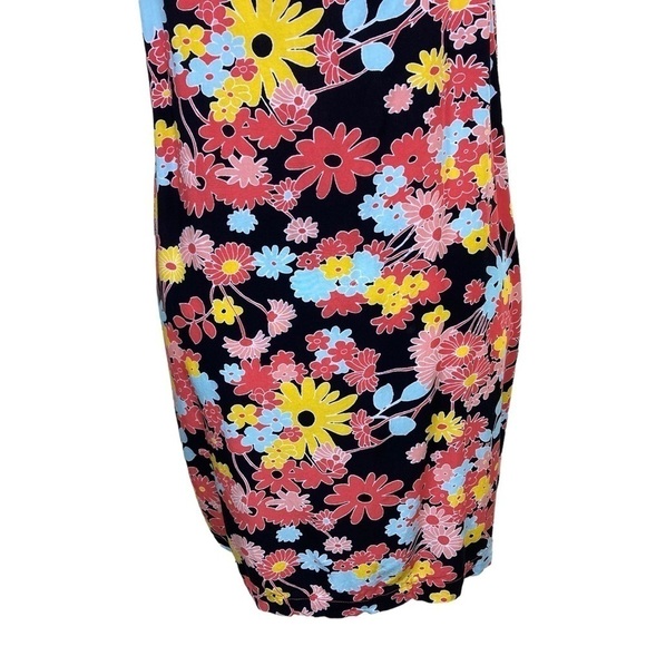 Modcloth Flowerpower ‘60s Style Mini Sundress Black/Pink/Yellow/Blue Size M - Picture 8 of 15